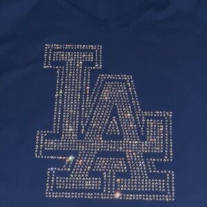 Fruit of the Loom Blue Tee with Rhinestone Design